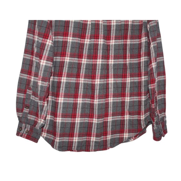 Eddie Bauer Men's Flannel Button Up Shirt Chest Pocket Red & Gray Size L - Picture 5 of 6